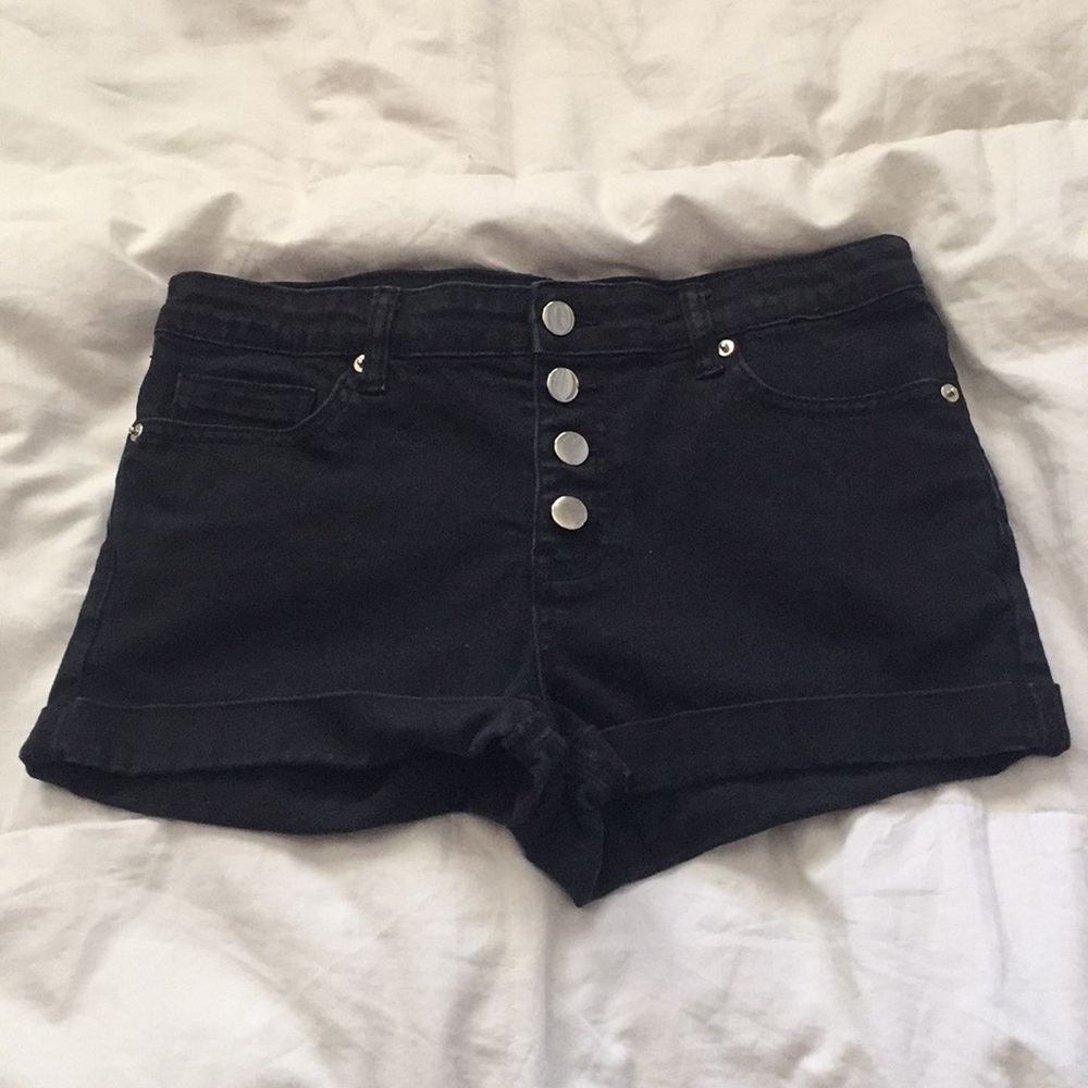 Black Denim Shorts